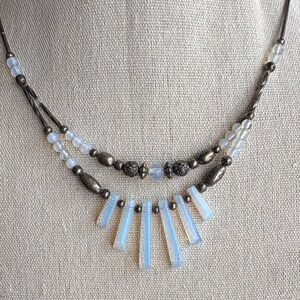 Moonstone & Sterling Silver Beaded Necklace